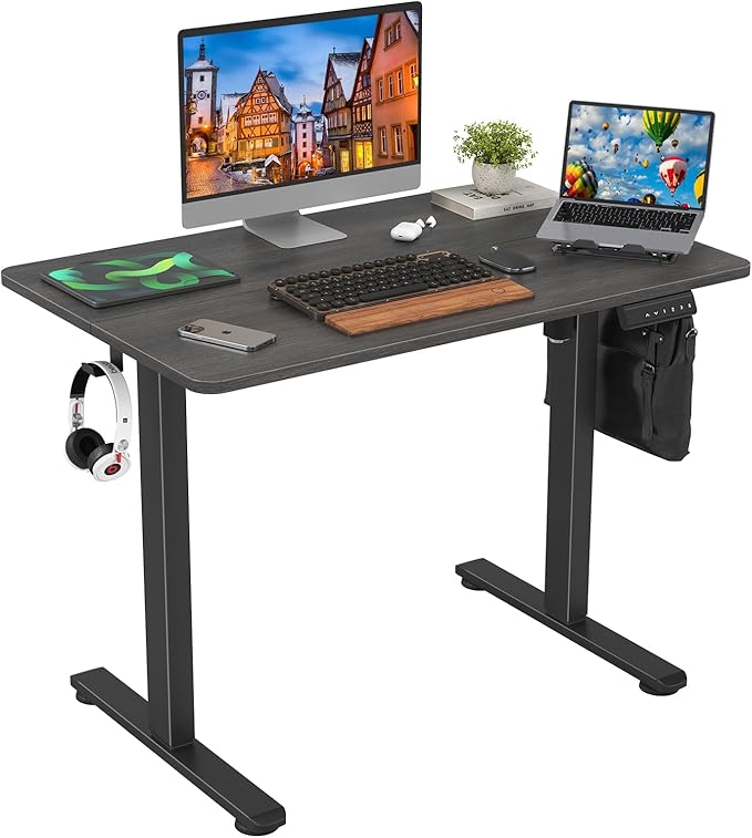 Electric Standing Desk Adjustable Height Sit Stand Home Office Desk with Splice Board