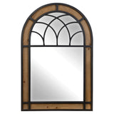 Brown Hemmingway Arch Mirror, Wood, 24 x 1.25 x 36 inches