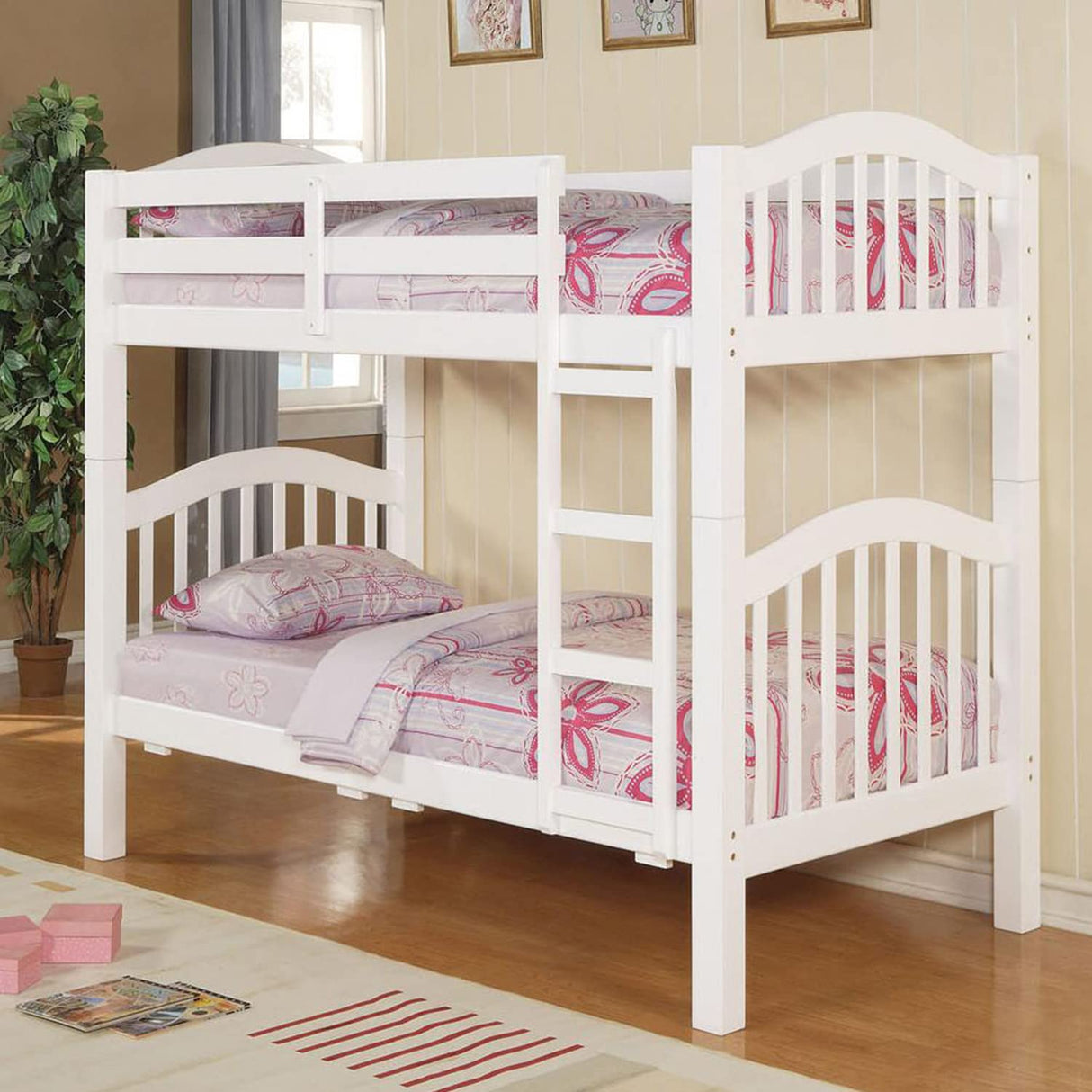 Over Twin Bunk Bed in White Finish