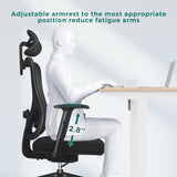 Ergonomic Mesh Office Chair with High Back & Adjustable Headrest & Lumbar Support