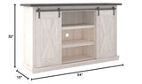 Dorrinson Farmhouse TV Stand Fits TVs up to 50" with Sliding Barn Doors and Storage