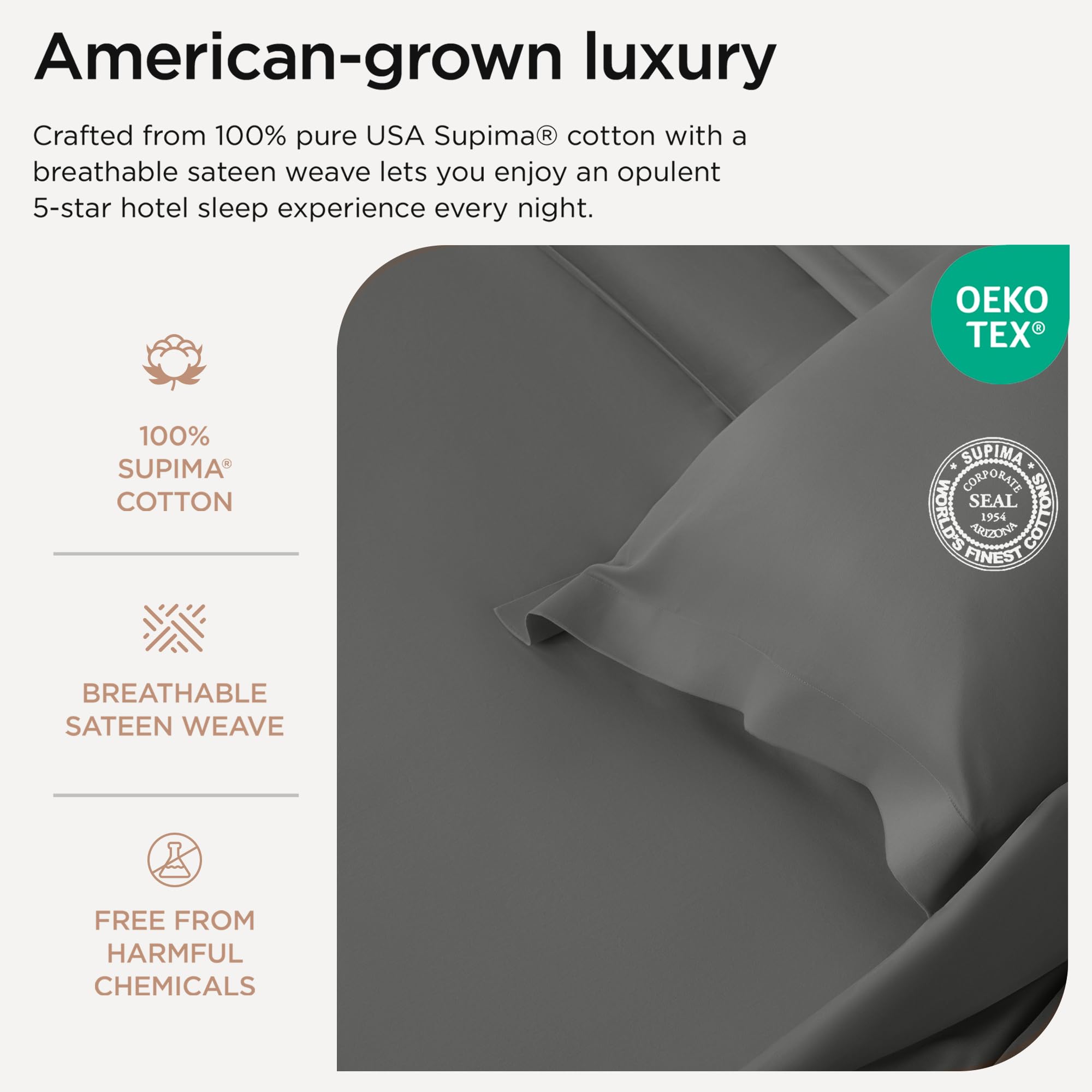 Luxury 100% Supima Cotton Sheets, Luxury 1200 Thread Count Cotton Sheets for Queen