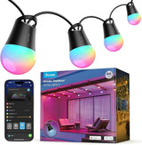 String Lights 2, 144ft Outdoor Lights with Dimmable Warm White LED Bulbs, 47 Scene