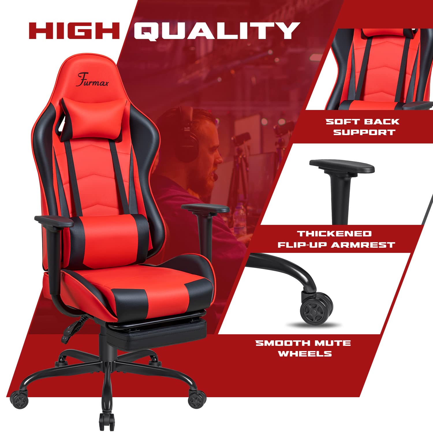 Ergonomic Gaming Office Chair with Lumbar Support
