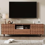 65 Inch TV Stand with Diamond Panel - Modern Entertainment Center