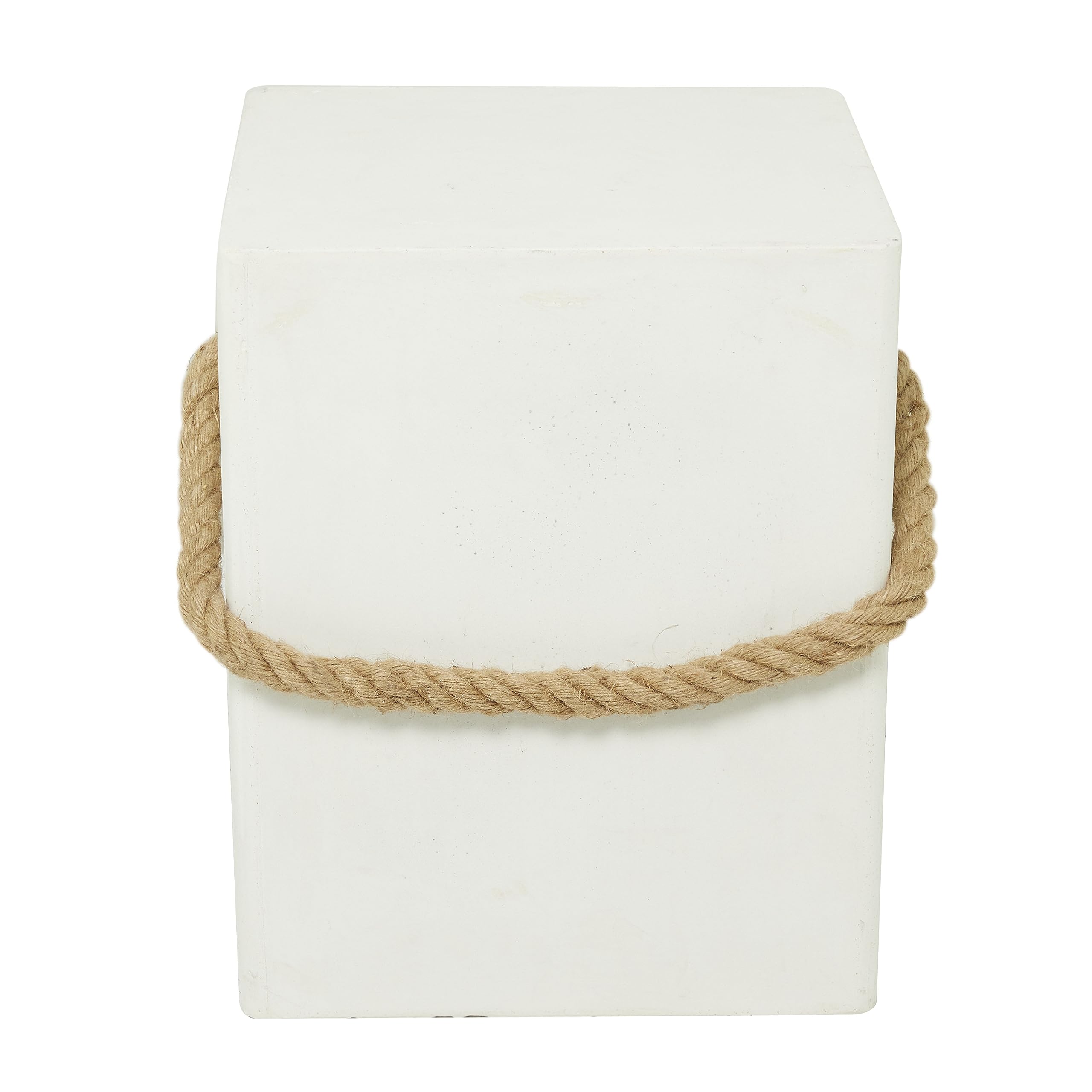 Magnesium Oxide Lightweight Outdoor Accent Table with Rope Handle