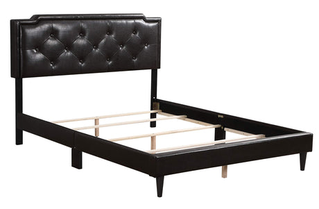 King Size Bed Frame with Wooden Headboard and Footboard, Rounded Corner Metal