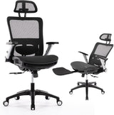 Mesh Office Chair with Footrest, High Back Computer Executive Desk Chair with Lumbar