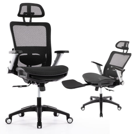 Office Chair with Footrest, High Back Executive Desk Chair with Adjustable Lumbar Support