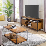 Wide Entertainment Center TV Media Stand by CAFFOZ Furniture Designs