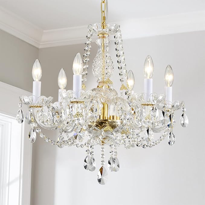 Modern Chandelier Light Fixture, Crystal Pendant Raindrop Chandelier, Maria Theresa