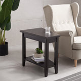 Laurent Recliner Wedge Table with Shelf, Black,