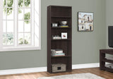 Specialties I BOOKCASE-72 H/Cappuccino with 5 Shelves Bookcase, Brown