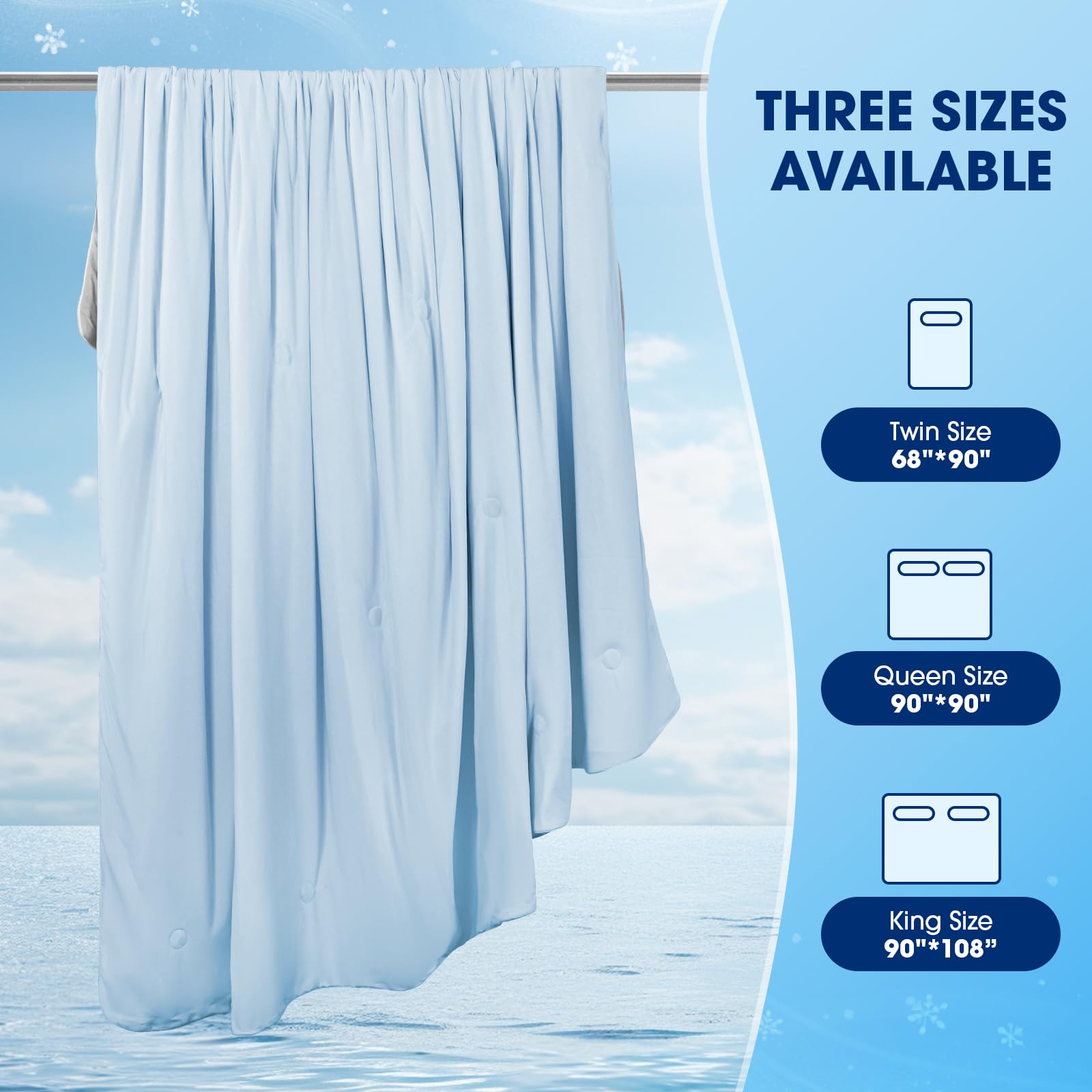 Cooling Comforter Full/Queen Size, Cooling Blankets for Hot Sleepers and Night Sweats