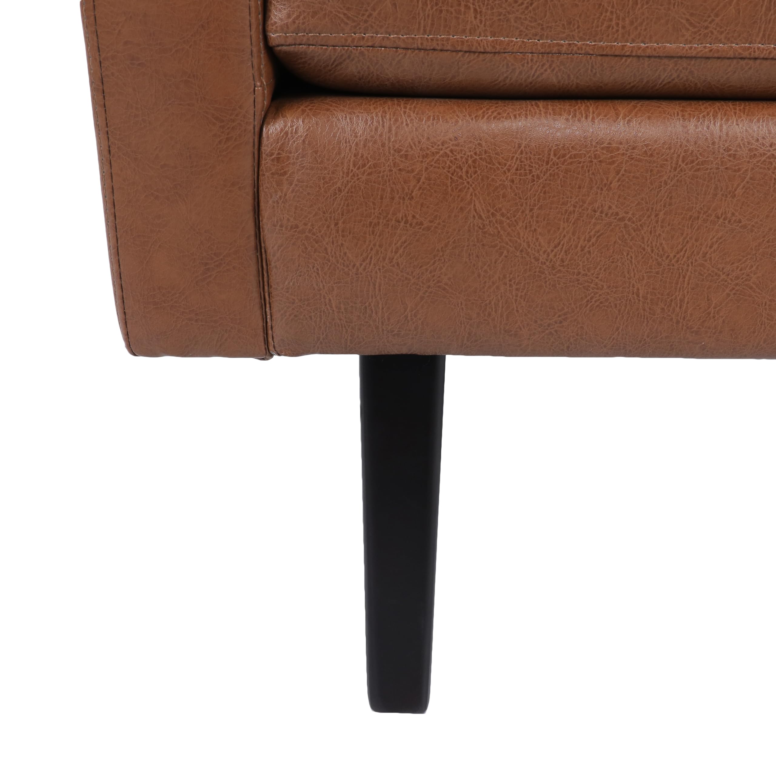 Chandler Club Chair, 34.75 "W x 30 "D x 33.75 "H, Cognac Brown + Dark Brown