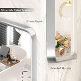 48x30 Inch Silver Bathroom Mirror - Rounded Rectangle Vanity Mirror