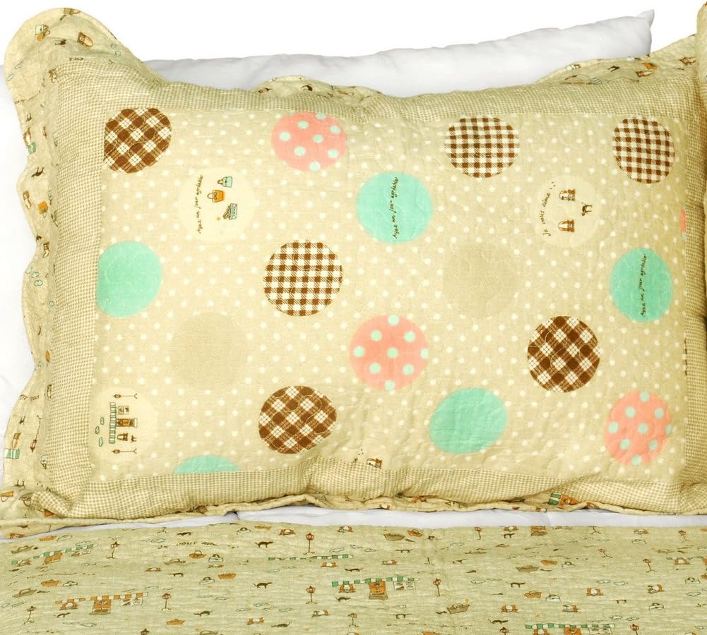 [Corda] 3PC Cotton Vermicelli-Quilted Printed Quilt Set (Full/Queen Size)