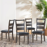 Wooden Dining Table Set, Mid Century Modern Rectangle Wooden Kitchen Table and PU