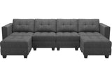 Reversible Storage Modular U-Shape Sectional Sofa Couch with Double Chaises Modular