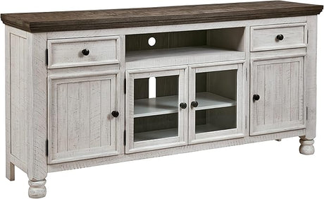 Havalance Farmhouse TV Stand Fits TVs up to 72", 4 Cabinets and Shelves For Storage