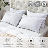 APSMILE Medium Firm Feathers Down/Poly Pillow Standard Size Pack of 1, Luxury Feather Pillow for Sleeping, 100% Organic Cotton Cover Hotel Collection Bed Pillows (White, 20"x26")