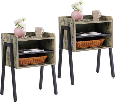 Nightstand Industrial Side End Table/Stackable Accent Furniture