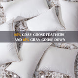 Goose Feathers Down Pillows - Made in USA Soft Fluffy Medium Firm Hotel Pillow