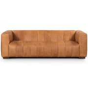 Canale 86" Sofa in Full-Grain Pure-Aniline Italian Leather in Cognac Tan
