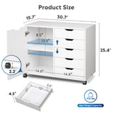 Lazio File Cabinet with Lock - Filing Cabinet for Home and Office