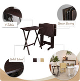 5 Piece Tray Table Set, Espresso