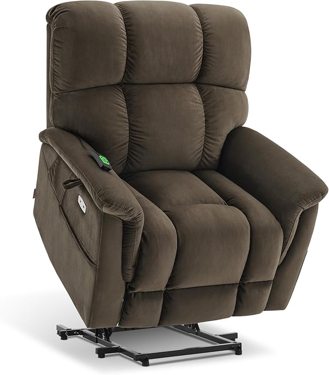 Large-Wide Dual Motor Power Lift Recliner Chair, Massage and Dual Heating for Elderly People