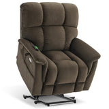 Large-Wide Dual Motor Power Lift Recliner Chair, Massage and Dual Heating for Elderly