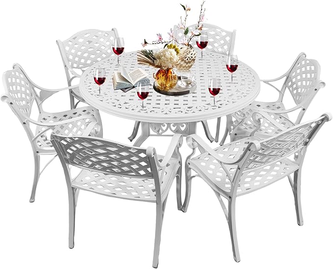 Cast Aluminum Patio Bistro Sets Outdoor Bistro Table and Chair Set of 2 wit