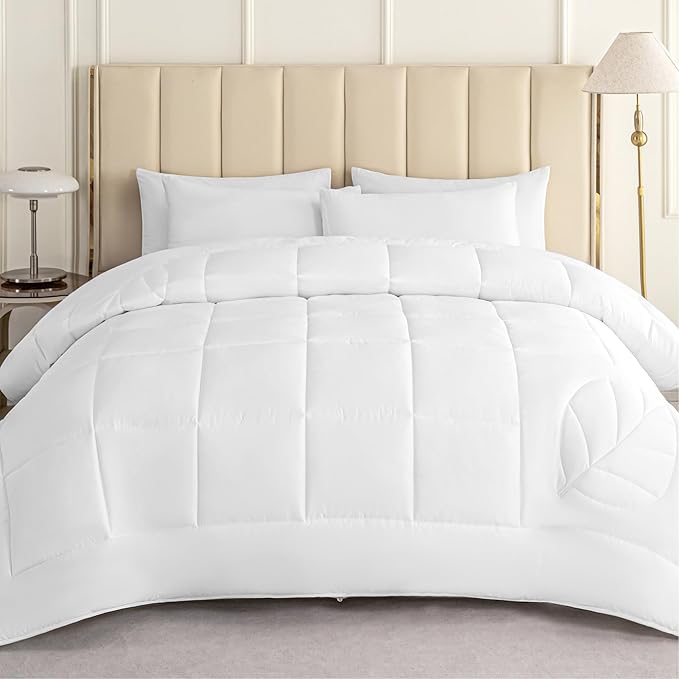Tencel Lyocell Bed Comforter King, Cooling Lightweight All-Season Fluffy Comforter King