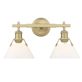 Orwell 2 Light Bath Vanity Brushed Champagne Bronze with Opal Glass Shades