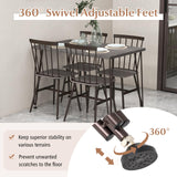 Tangkula Dining Table Set for 4, Kitchen Table and Chairs Set of 4 w/Metal Frame, 360° Swivel Feet, Space-Saving Dinette Table Set for Living Room, Restaurant, Breakfast Nook (Grey Oak)