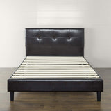 Kitch Faux Leather Upholstered Platform Bed Frame / Mattress Foundation / Wood Slat