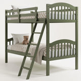 Twin-Over-Twin Bunk Bed (Olive) - GREENGUARD Gold Certified, Converts to 2 Individual