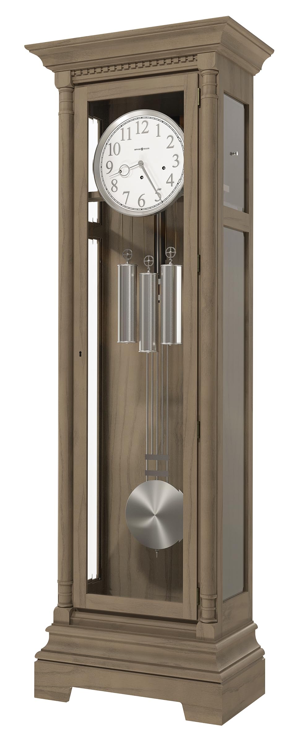 Scott Miller II Grandfather Clock,Wood Finish Removable Glass Panels