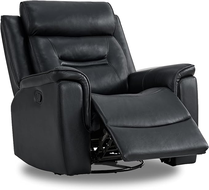 Leather Recliner Chair Faux Swivel Rocker for Adults Manual Sofa for Living Room