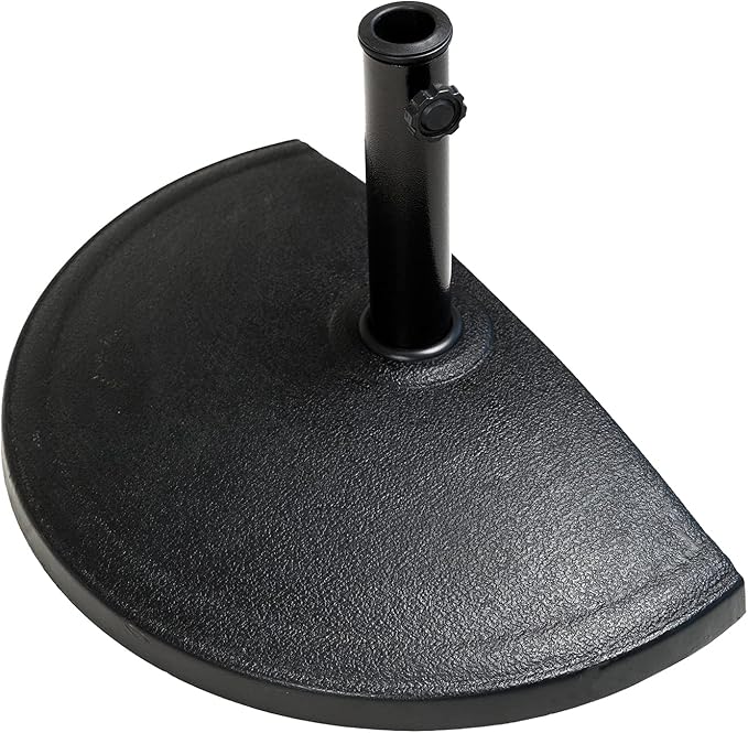 33 lb Half Round Resin Umbrella Base, Heavy Duty Stand Weight for Patio Outdoor