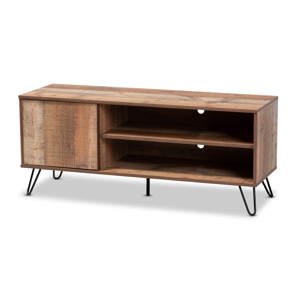 TV Stands, One Size, Rustic Oak/Black