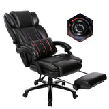 Reclining Office Chair with Footrest, Big Tall Bonded Leather Adjustable Tilt Angle Height