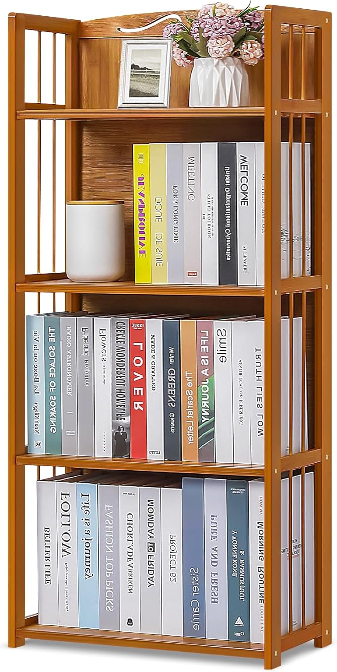 Book Shelf and Bookcase Floorstanding 4-Tier Modern Open Bookshelf Book Case Display Shelf Book Storage Home Decor Furniture for Office Bedroom Living Room