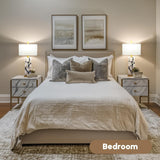 Natural Marble Table Lamps Set of 2 with USB Ports & 3-Color Nightlight