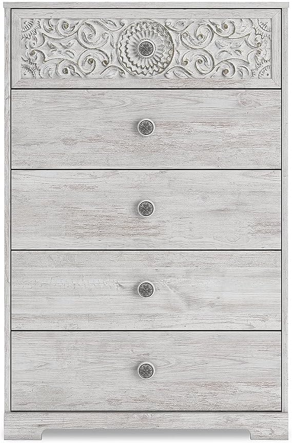 Paxberry Boho Chic 6 Drawer Dresser, Whitewash