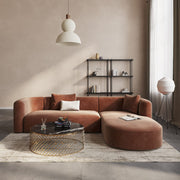 Luxury Modern Tight Curved Back Velvet Sofa, Minimalist Style Comfy Couch