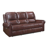 Wall-Hugger Power Double Reclining Sofa, Brown