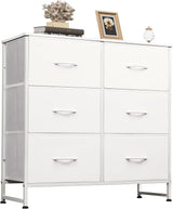 Fabric Dresser for Bedroom, 6 Drawer Double Dresser, Storage Tower