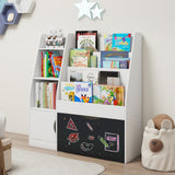 Bookshelf and Toy Storage Organizer with Pull-Out Drawers, White Children Small Book